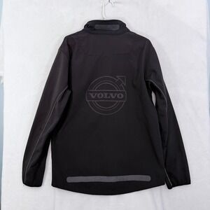Volvo Jacket Mens L Black Full Zip Windbreaker Softshell Logo Spell Out